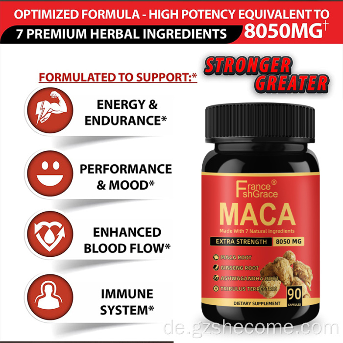 Hight Quality MACA Supplement unterstützt Gesundheit Verbesserung Energie